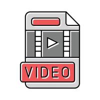 Video Datei Format dokumentieren Farbe Symbol Vektor Illustration