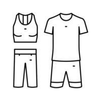 sportkläder kondition sport linje ikon vektor illustration