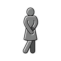 Frau Toilette Silhouette Farbe Symbol Vektor Illustration