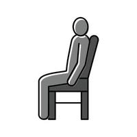 sitzen Mann Silhouette Farbe Symbol Vektor Illustration