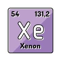 Xenon chemisch Element Farbe Symbol Vektor Illustration