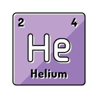 Helium chemisch Element Farbe Symbol Vektor Illustration