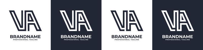 Brief va oder ein V global Technologie Monogramm Logo, geeignet zum irgendein Geschäft mit va oder ein V Initialen. vektor