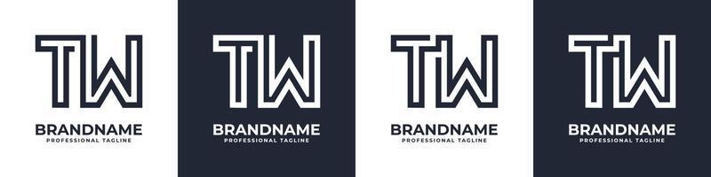 enkel vikt monogram logotyp, lämplig för några företag med vikt eller tw första. vektor