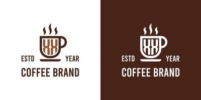 Brief xx Kaffee Logo, geeignet zum irgendein Geschäft verbunden zu Kaffee, Tee, oder andere mit xx Initialen. vektor