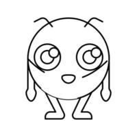 Baby Monster- Außerirdischer Linie Symbol Vektor Illustration