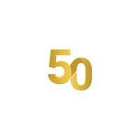 50 Jahre Jubiläumsfeier Gold Linie Vektor Vorlage Design Illustration