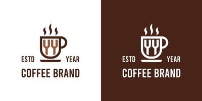 Brief yy Kaffee Logo, geeignet zum irgendein Geschäft verbunden zu Kaffee, Tee, oder andere mit yy Initialen. vektor