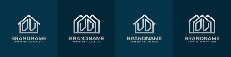 Brief dv und vd Zuhause Logo Satz. geeignet zum irgendein Geschäft verbunden zu Haus, echt Anwesen, Konstruktion, Innere mit dv oder vd Initialen. vektor