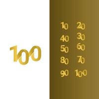 100 Jahre Jubiläumsfeier Gold Linie Vektor Vorlage Design Illustration