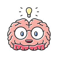 Clever Gehirn Mensch Farbe Symbol Vektor Illustration
