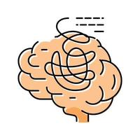 Rhink Gehirn Mensch Farbe Symbol Vektor Illustration