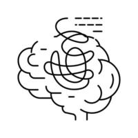 rhinka hjärna mänsklig linje ikon vektor illustration