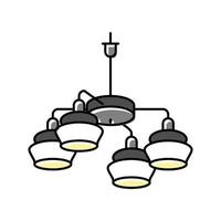 hängande lampa tak Färg ikon vektor illustration