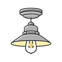 Birne Lampe Decke Farbe Symbol Vektor Illustration