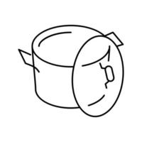 leeren Topf Kochen Linie Symbol Vektor Illustration