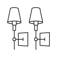 Mauer Lampe Decke Linie Symbol Vektor Illustration
