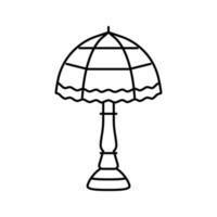 retro Tabelle Lampe Linie Symbol Vektor Illustration