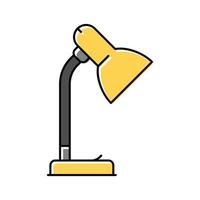 Schreibtisch Tabelle Lampe Farbe Symbol Vektor Illustration