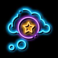 Star Bonus Wolke Neon- glühen Symbol Illustration vektor