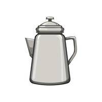 maskin perkolator pott kaffe tecknad serie vektor illustration