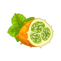 kiwano frukt mat gul tecknad serie vektor illustration