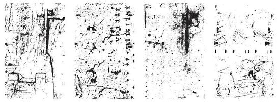 uppsättning av svart och vit grunge vektor bakgrunder med stänka ner och repa effekter. eps 10