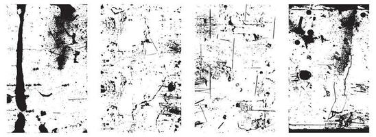 uppsättning av grunge ångest vektor texturer - svart och vit bakgrunder med stänka ner, repa och färga effekter. eps 10.