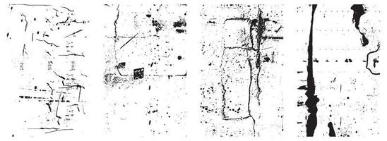 uppsättning av svart och vit bedrövad texturer. vektor eps 10.