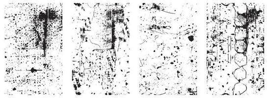 uppsättning av svart och vit grunge vektor bakgrunder med stänka ner och repa effekter. eps 10