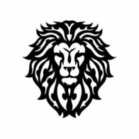 stam- lejon huvud logotyp. tatuering design. stencil vektor illustration