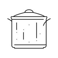 Silber Topf Kochen Linie Symbol Vektor Illustration