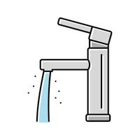 fließen Wasserhahn Wasser Farbe Symbol Vektor Illustration