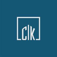 ck första monogram logotyp verklig egendom i rektangel stil design vektor