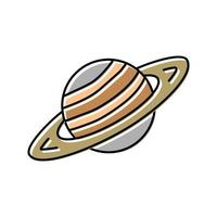 Saturn Planet Farbe Symbol Vektor Illustration