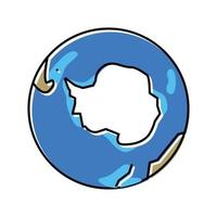 Antarktis Erde Planet Karte Farbe Symbol Vektor Illustration