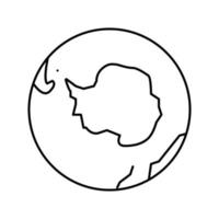 Antarktis Erde Planet Karte Linie Symbol Vektor Illustration