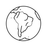 söder Amerika jord planet Karta linje ikon vektor illustration