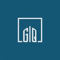 gq första monogram logotyp verklig egendom i rektangel stil design vektor