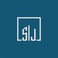 sj Initiale Monogramm Logo echt Nachlass im Rechteck Stil Design vektor