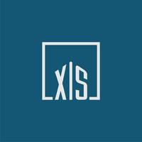 xs Initiale Monogramm Logo echt Nachlass im Rechteck Stil Design vektor