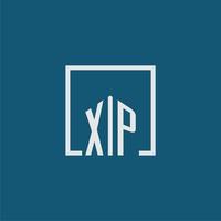 xp Initiale Monogramm Logo echt Nachlass im Rechteck Stil Design vektor