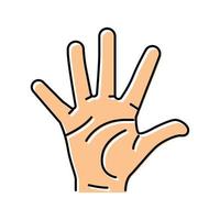 fünf Nummer Hand Geste Farbe Symbol Vektor Illustration