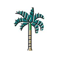 Fuchsschwanz Palme Baum Farbe Symbol Vektor Illustration