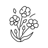 Linum Pflanze Essen Linie Symbol Vektor Illustration