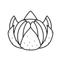 Clementine Mandarin Linie Symbol Vektor Illustration