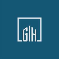 gh Initiale Monogramm Logo echt Nachlass im Rechteck Stil Design vektor