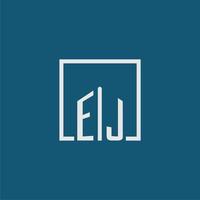 ej Initiale Monogramm Logo echt Nachlass im Rechteck Stil Design vektor