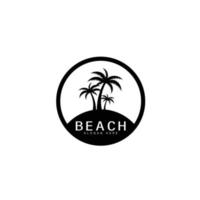 strand sommar logotyp vektor illustration