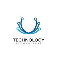 Technologie Technik Logo Design Symbol vektor